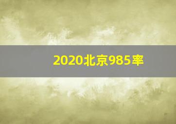 2020北京985率