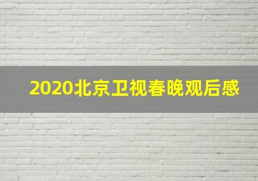 2020北京卫视春晚观后感