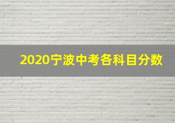 2020宁波中考各科目分数