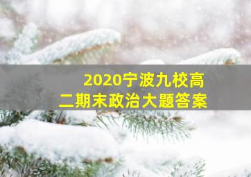 2020宁波九校高二期末政治大题答案