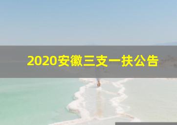 2020安徽三支一扶公告