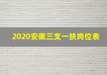 2020安徽三支一扶岗位表