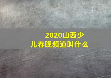 2020山西少儿春晚频道叫什么