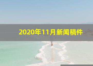 2020年11月新闻稿件