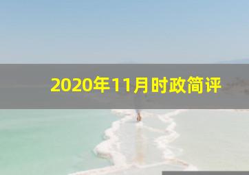 2020年11月时政简评