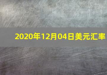 2020年12月04日美元汇率