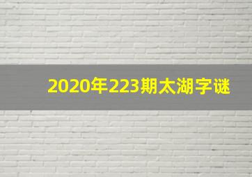 2020年223期太湖字谜