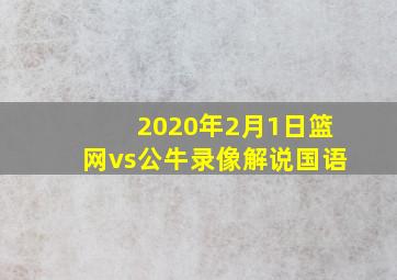 2020年2月1日篮网vs公牛录像解说国语