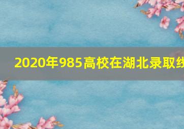 2020年985高校在湖北录取线