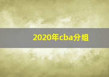 2020年cba分组