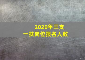 2020年三支一扶岗位报名人数