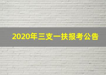 2020年三支一扶报考公告