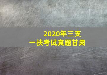 2020年三支一扶考试真题甘肃