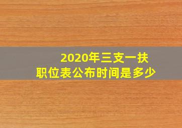 2020年三支一扶职位表公布时间是多少