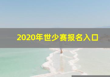 2020年世少赛报名入口