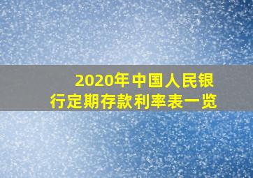 2020年中国人民银行定期存款利率表一览