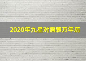 2020年九星对照表万年历