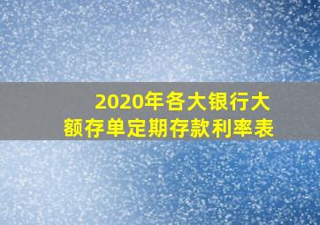 2020年各大银行大额存单定期存款利率表