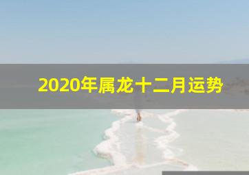 2020年属龙十二月运势