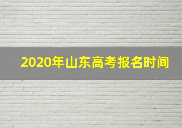 2020年山东高考报名时间