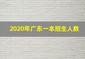 2020年广东一本招生人数