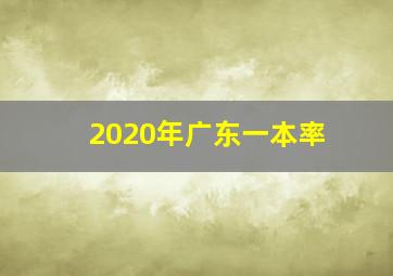 2020年广东一本率