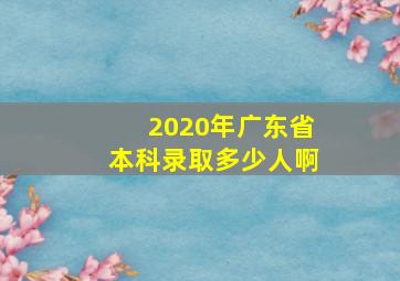 2020年广东省本科录取多少人啊