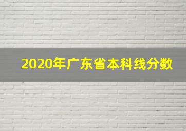 2020年广东省本科线分数