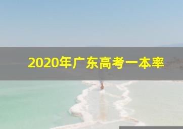 2020年广东高考一本率