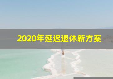 2020年延迟退休新方案