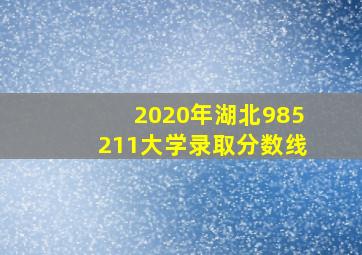 2020年湖北985211大学录取分数线