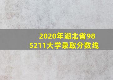 2020年湖北省985211大学录取分数线