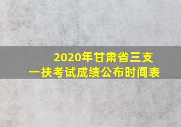 2020年甘肃省三支一扶考试成绩公布时间表