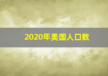 2020年美国人口数