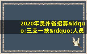 2020年贵州省招募“三支一扶”人员职位表