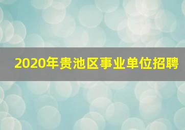 2020年贵池区事业单位招聘