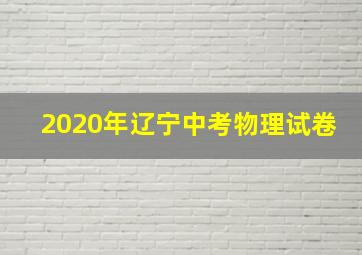 2020年辽宁中考物理试卷