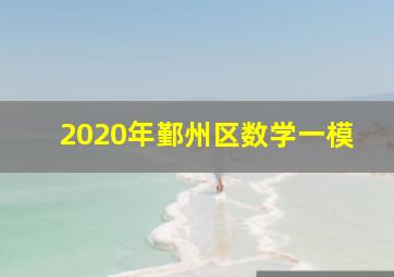 2020年鄞州区数学一模