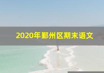 2020年鄞州区期末语文