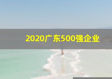 2020广东500强企业