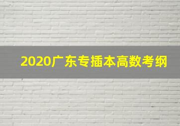 2020广东专插本高数考纲