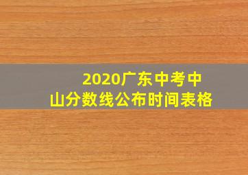 2020广东中考中山分数线公布时间表格