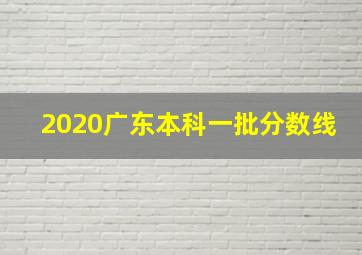 2020广东本科一批分数线