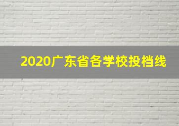 2020广东省各学校投档线