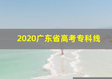 2020广东省高考专科线