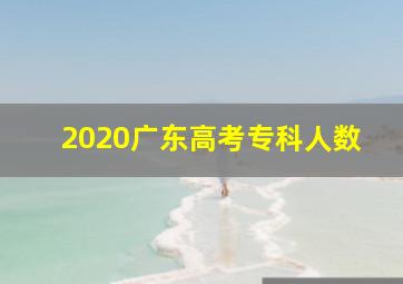 2020广东高考专科人数