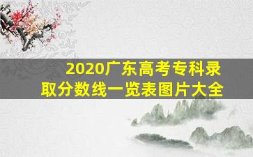 2020广东高考专科录取分数线一览表图片大全