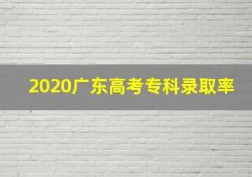 2020广东高考专科录取率