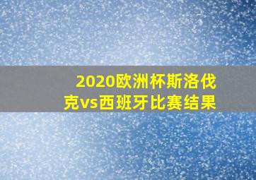 2020欧洲杯斯洛伐克vs西班牙比赛结果