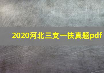 2020河北三支一扶真题pdf